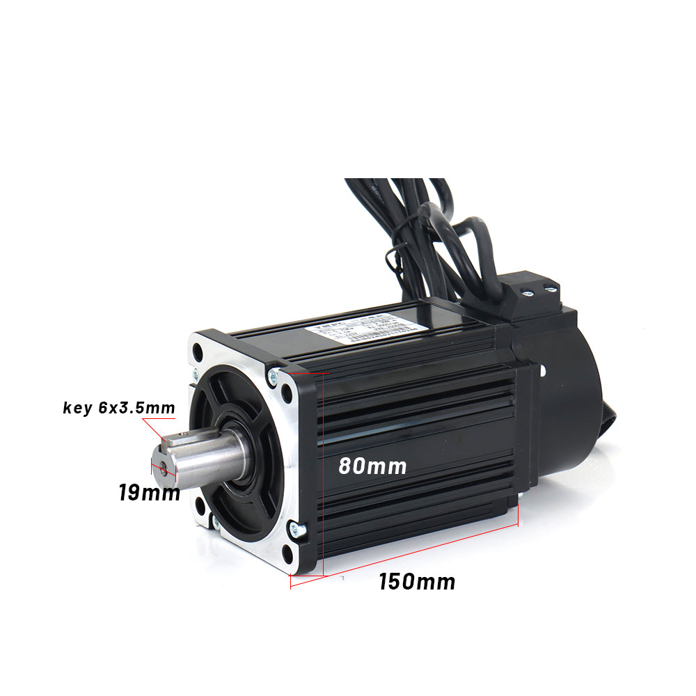 BODING Incremental Servo Motor Kits 750W 80ST-M02430 AASD 15A 220V 2.39NM 3000RPM Dia.19mm with 3m cable