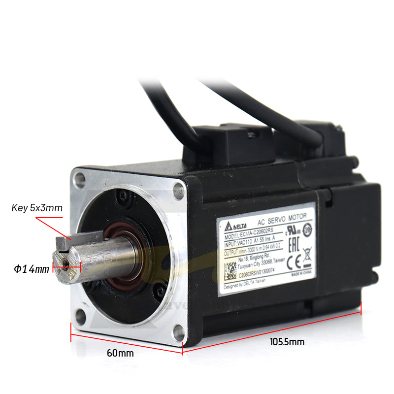 Delta Servo Motor kits 200W ASD-B2-0221-B ECMA-C20602RS 0.64N.M 1.55A with 3M Cable