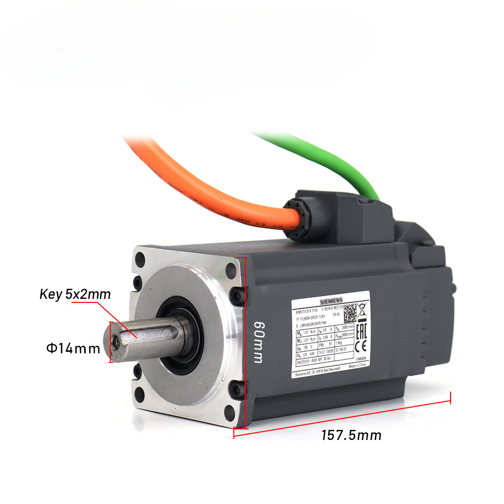 Siemens Servo Motor kits 400W 6SL3210-5FB10-4UA1 1FL6034-2AF21-1MA1 1.27NM 2.6A 3000RPM with 3M cable