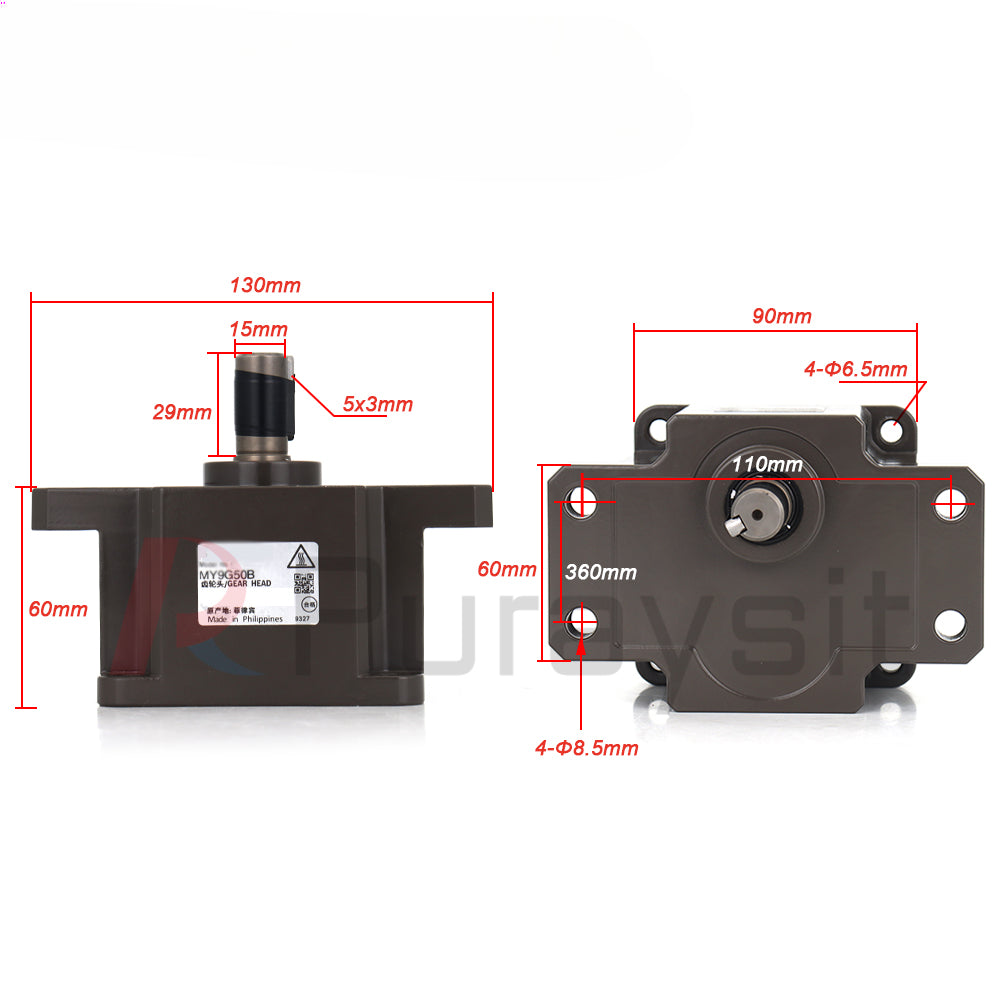 Panasonic 90W 220V Gear Motor M9MZ90G4YGA 3 Phase Gear Variable Speed Motor MY9G50B