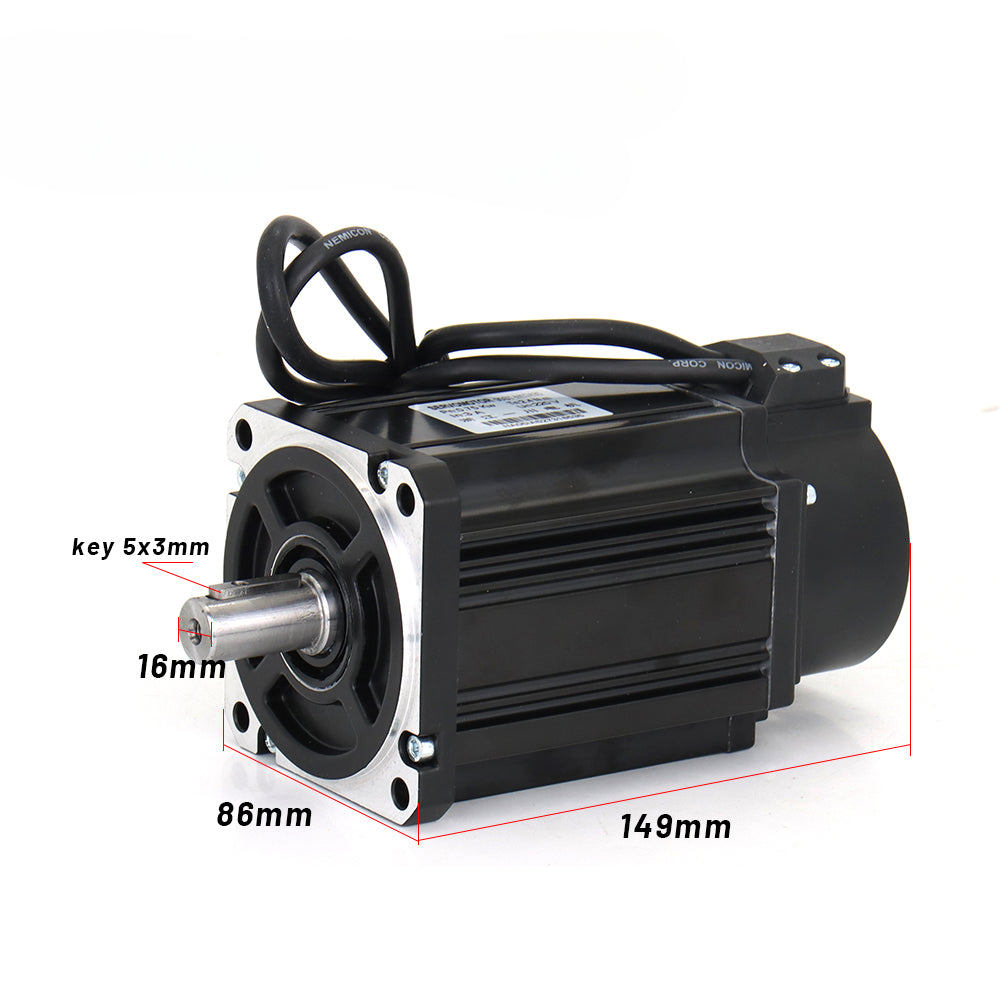 BODING Incremental Servo Motor kits 750W 90ST-M02430 AASD 15A 220V 2.4NM 3000RPM Dia.16mm with 3m cable