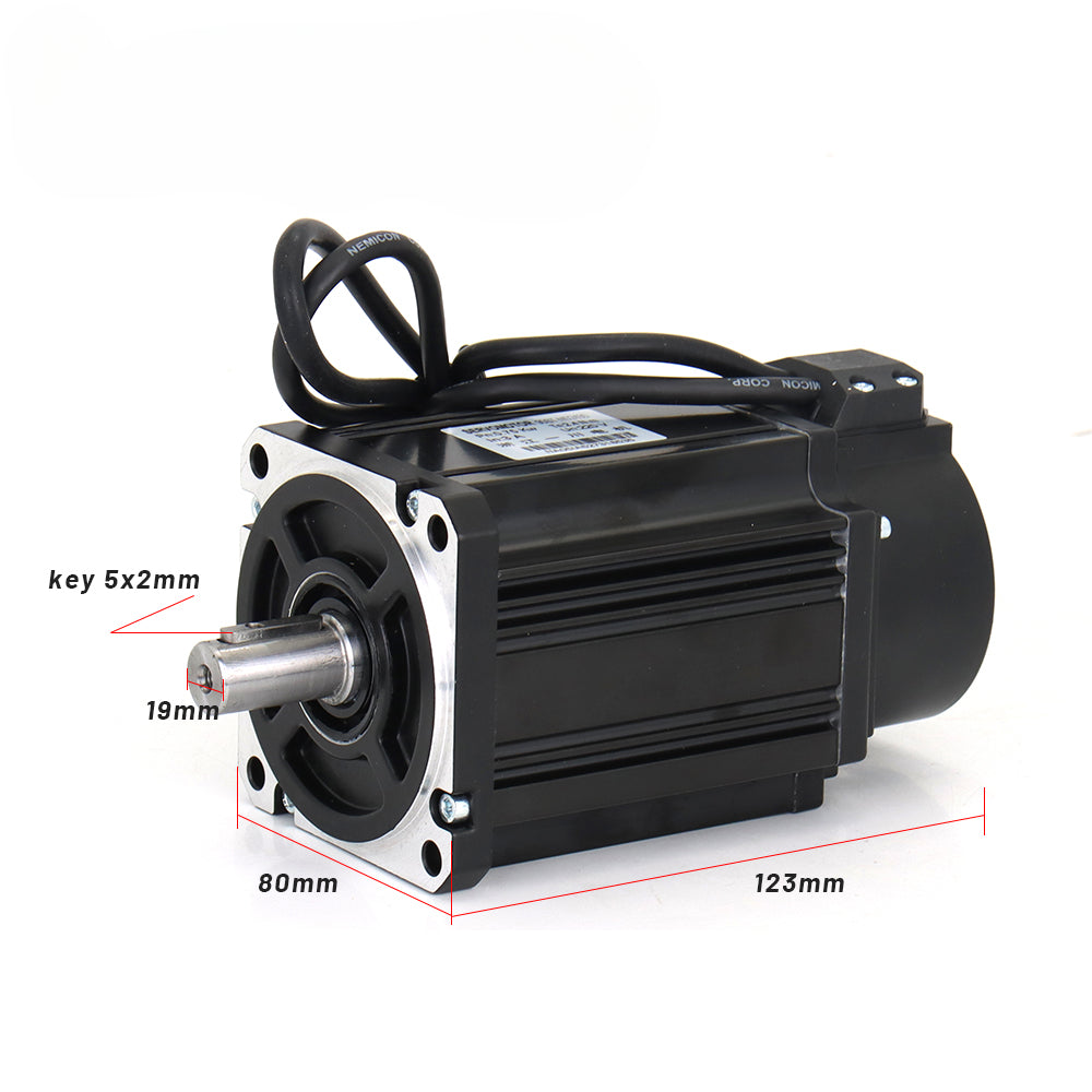 BODING Incremental Servo Motor kits 80ST-M01330 AASD 15A 400W 220V 1.27NM 3000RPM Dia.19mm with 3m cable