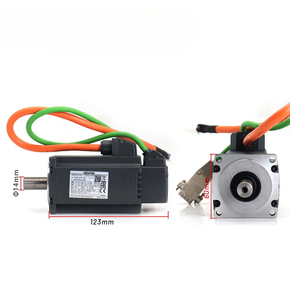 Siemens Servo Motor kits 400W 6SL3210-5FB10-4UF1 1FL6034-2AF21-1MG1 1.27NM 5000RPM Dia.14mm with 3m cable