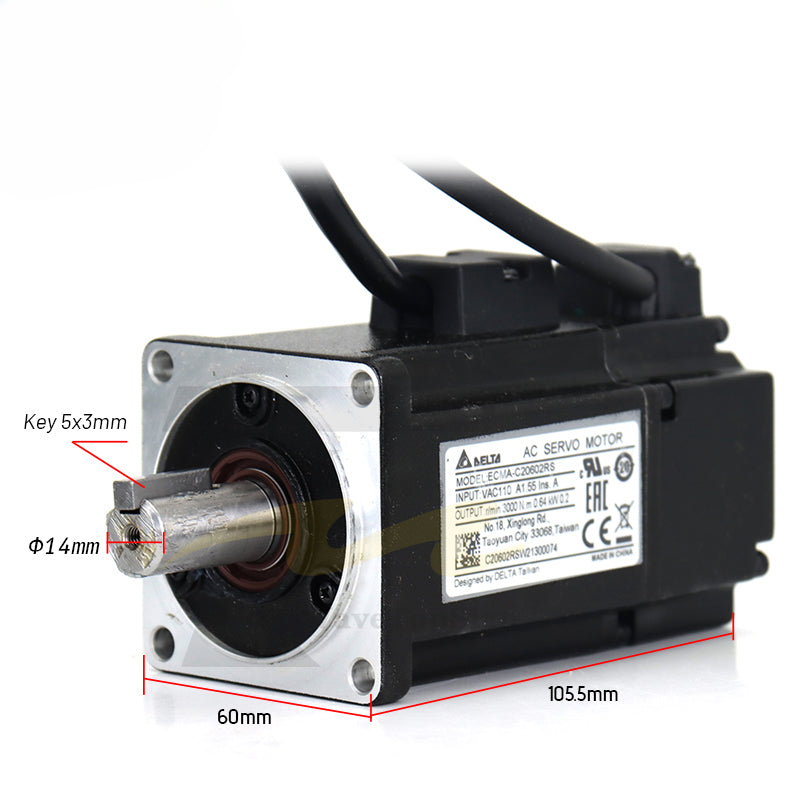 Delta Servo Motor kit 200W ASD-B2-0221-B ECMA-C20602RS 0.64N.M 1.55A with 3M Cable