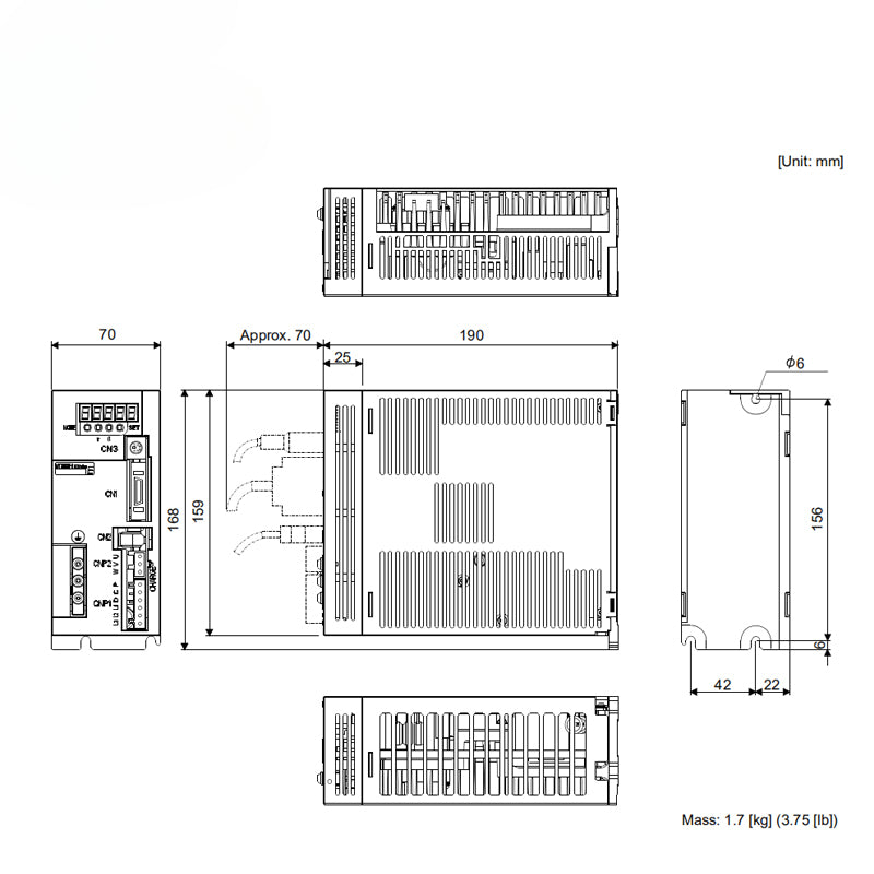 Mitsubishi Servo Driver MR-E-100A-KH003 1KW 220V 6A