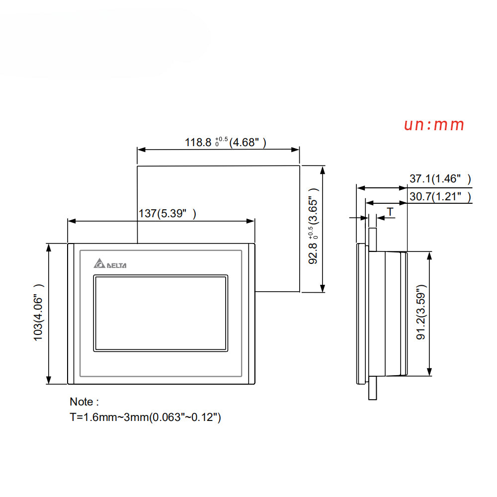 Delta DOP-103BQ HMI 4.3 inch Touch Screen Replaces B03S210 B03S211 With 3M Cable