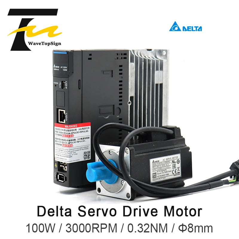 wavetopsign-delta-servo-motor-kit-100w-asd-a3-0121-l-ecm-a3l-cy0401rs1-3000rpm-0-32nm